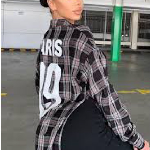 Fashion Nova Tops - 2 FOR $25 Fashion Nova Paris 89 Plaid Maxi Shirt Top Side Slits M